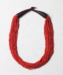 Coral Bead Necklace with Horn Clasp