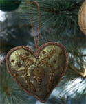 Copper Beaded Heart Ornament