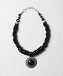 Black Bead and Glass Necklace
