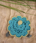 Scalloped Brooch In Turquoise