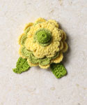 Many Frills Brooch, Lemon Lime