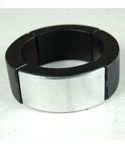 Wood Silvertone Stretch Bracelet