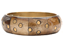 Bone Bangle with Dot Brass Inlay