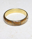 Bone Bangle with Dot and Line Brass Inlay