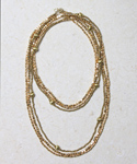 Long gold beaded necklace - set of 3