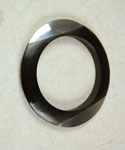 Wood Silvertone Bangle Bracelet