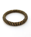 Maasai Bangle Bracelet, Gold & Black Diagonal
