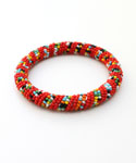 Maasai Bangle Bracelet, Red Multicolored