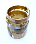 Bone & Brass Bangle Set, Natural
