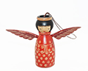 Red Wood Angel Ornament