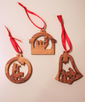 Olive Wood Nativity Ornaments Set of 3