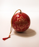 Red & Gold Snowflake Ball Ornament