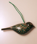 Green Wooden Bird Ornament